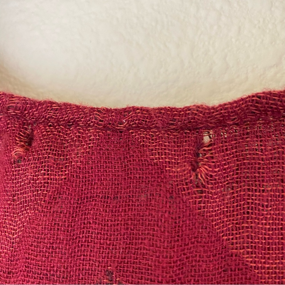 American Eagle Striped Poncho Open Cardigan, OS Red Black, Southwestern, Western - Picture 7 of 7